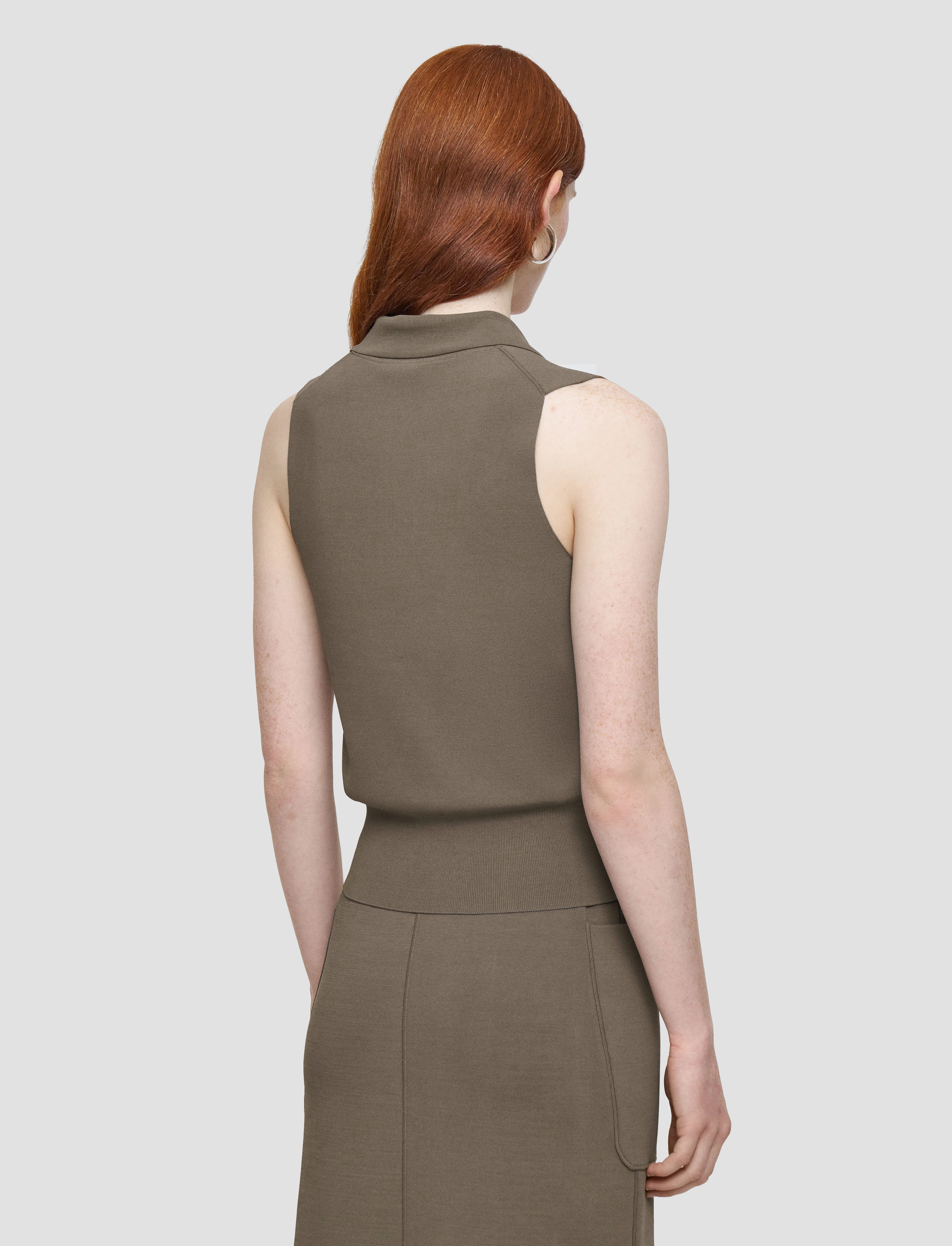 Textured Fabric Odor Resistant Blend Milano Knit Stretch Vest