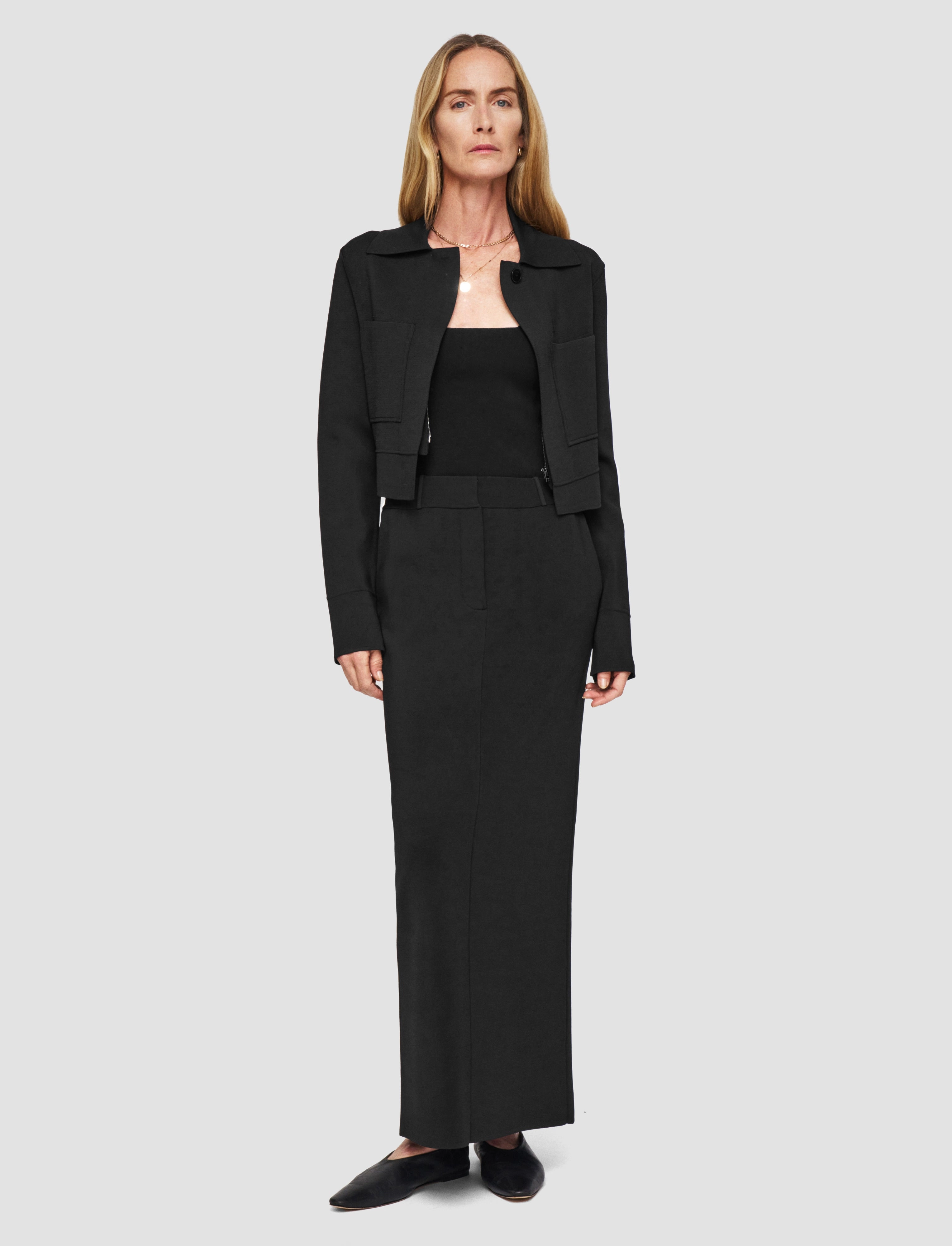 Reflective Piping Flexible Fit Milano Knit Stretch Zip Jacket