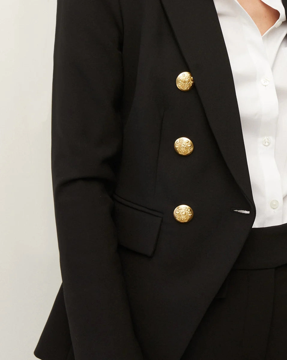 Miller Dickey Jacket Black/ Gold Buttons Seamless Edging Sophisticated