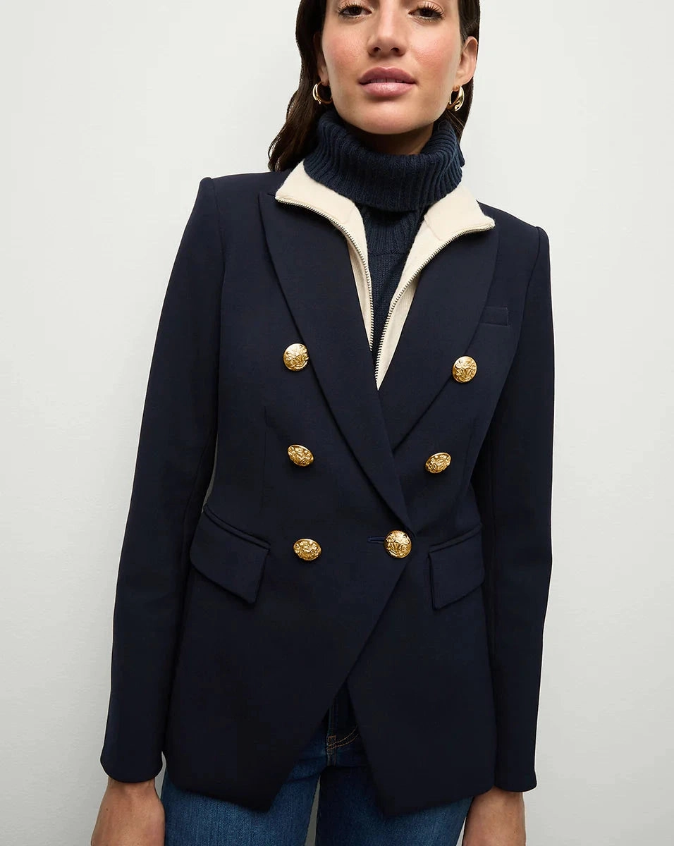 Interchangeable Collar System window - shopping Miller Dickey Jacket Navy/Gold