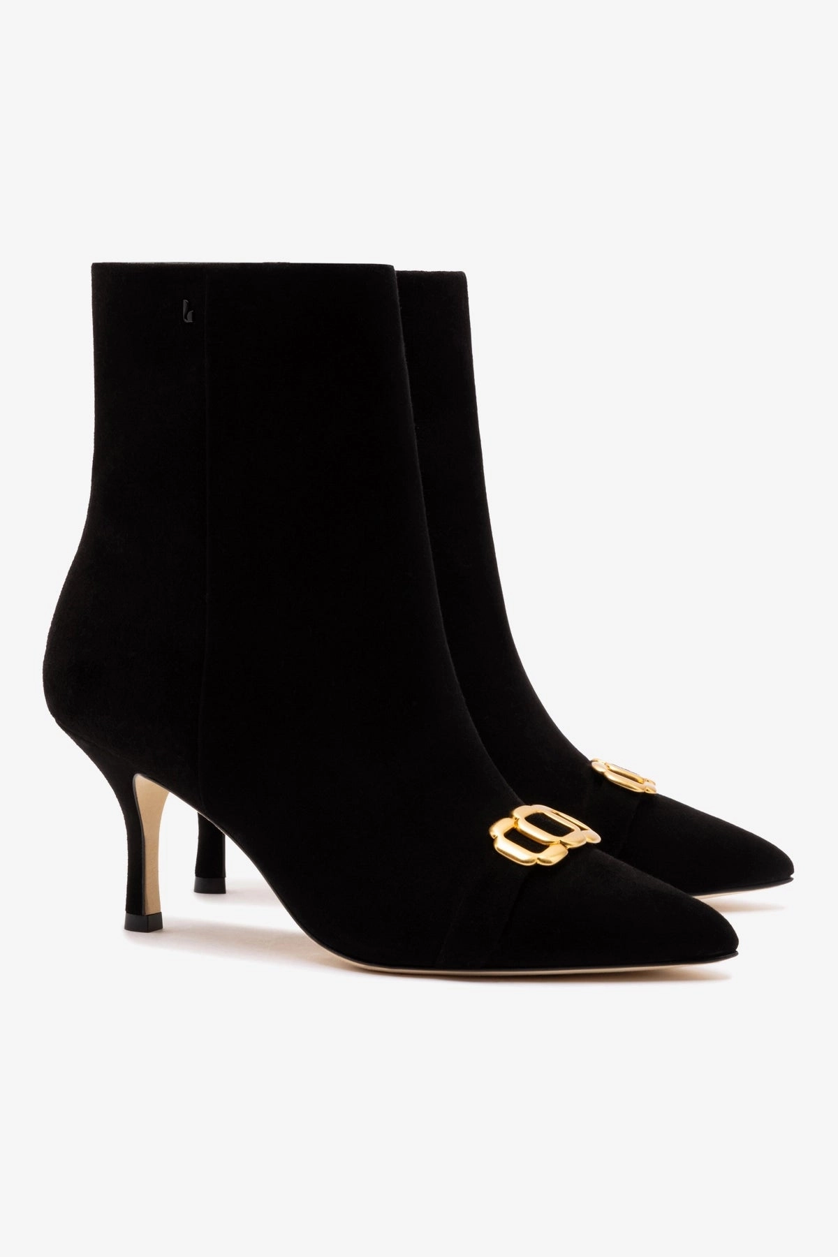 Waterproof City Walking Sleek Style Mini Kate Boot In Black Suede and Daisy Accent