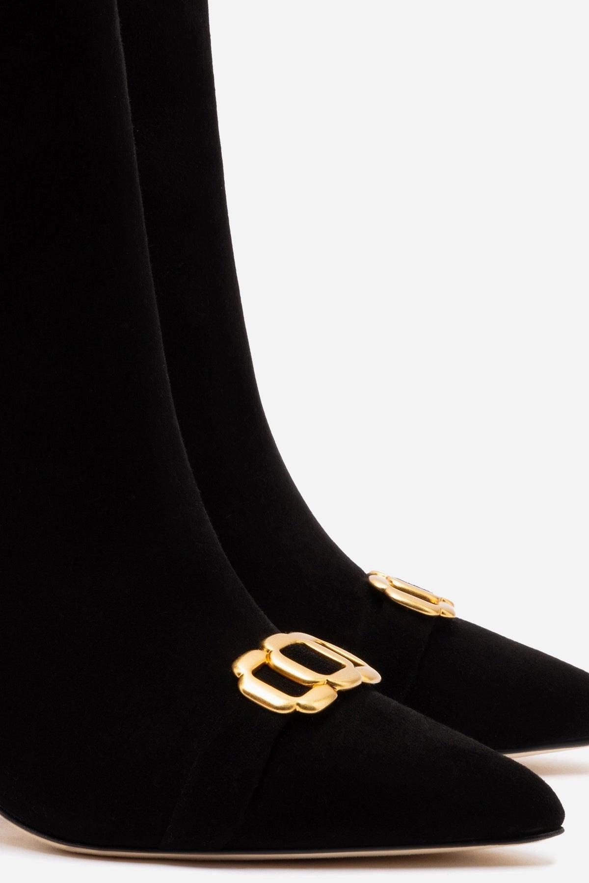 Mini Kate Boot In Black Suede and Daisy Accent Leopard Tone Quilt Soft