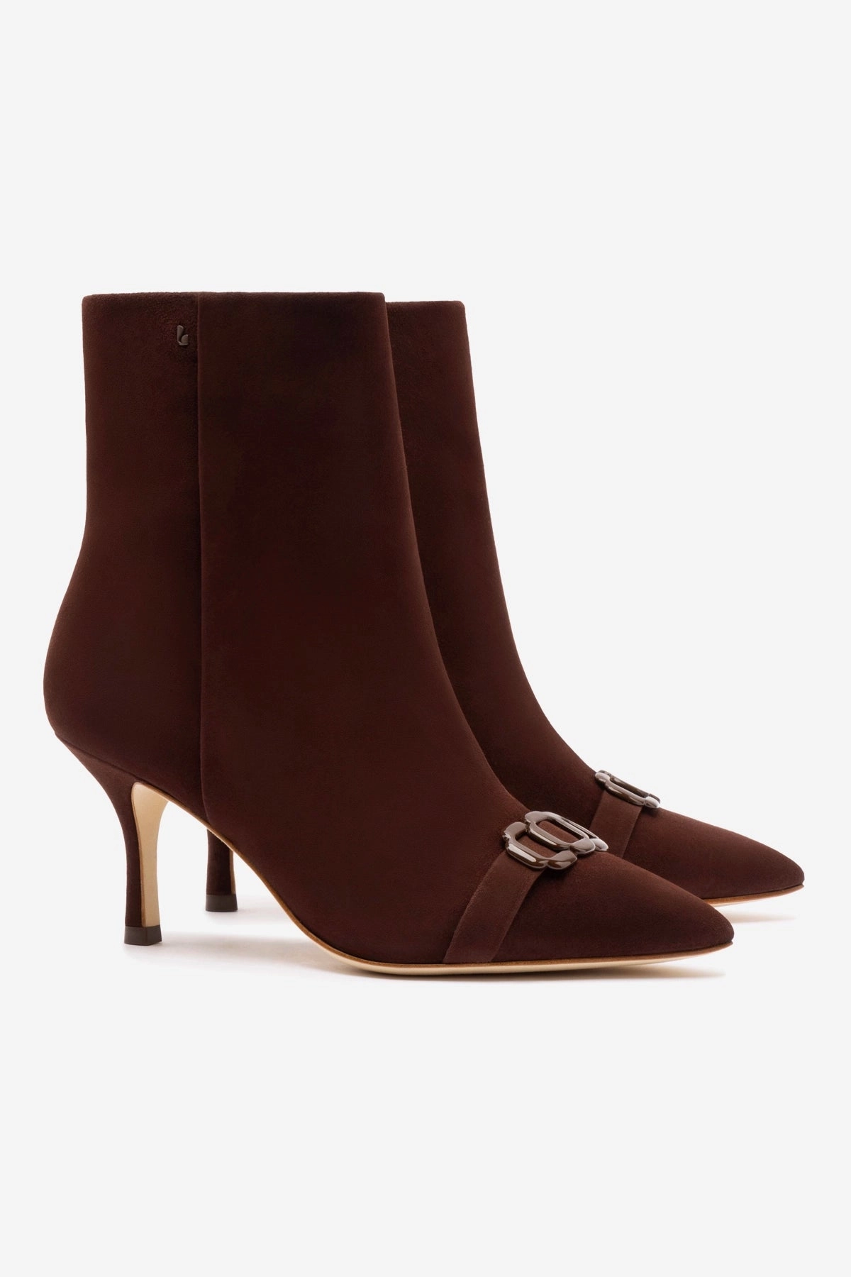 Mini Kate Boot In Brown Suede and Daisy Accent Indoor Use