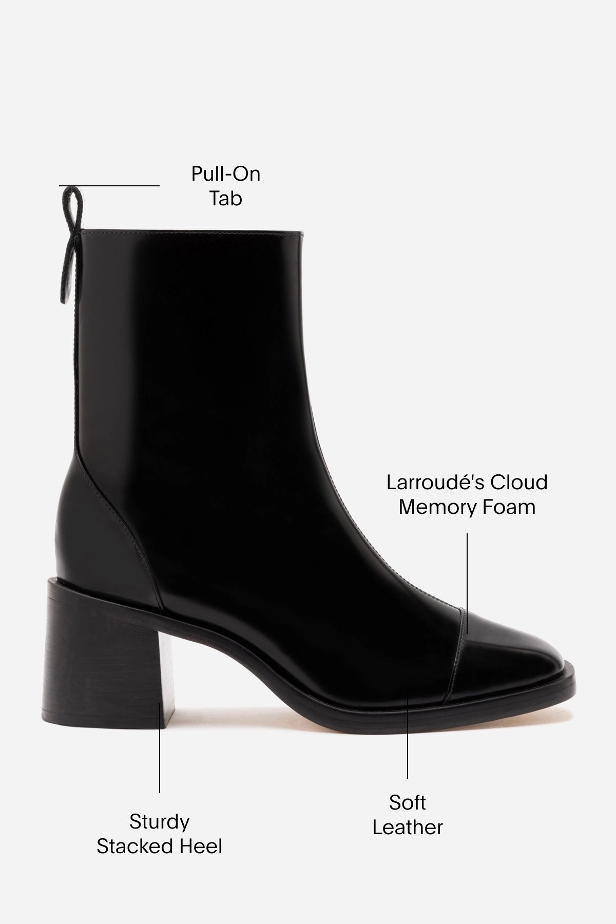 Windproof Design Mini Ricky Boot In Black Box Leather