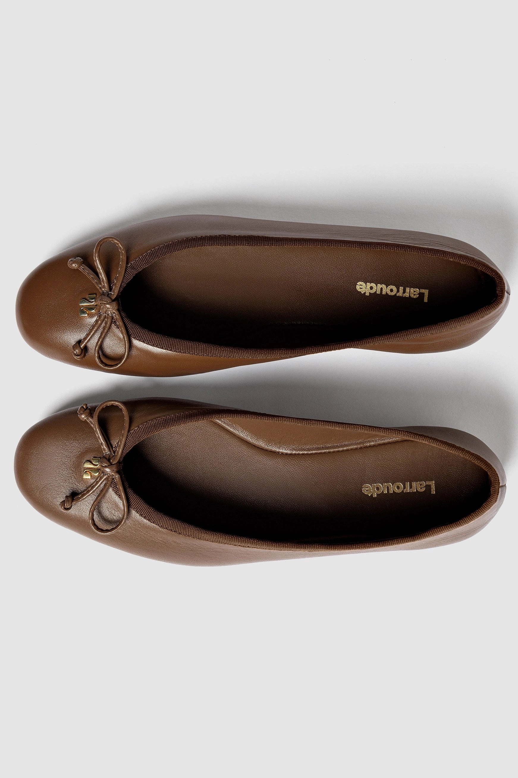 Pavlova Ballet Flat In Burnt Umber Leather Pointed Toe