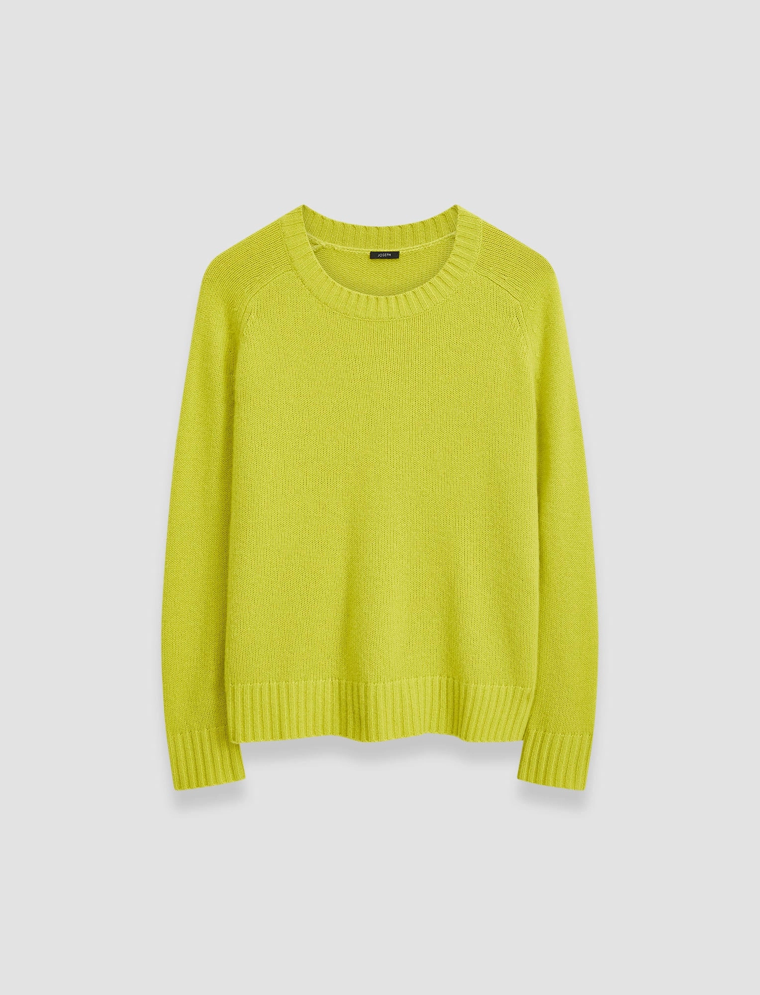 Ribbed Trim Open Cashmere Round Neck Jumper