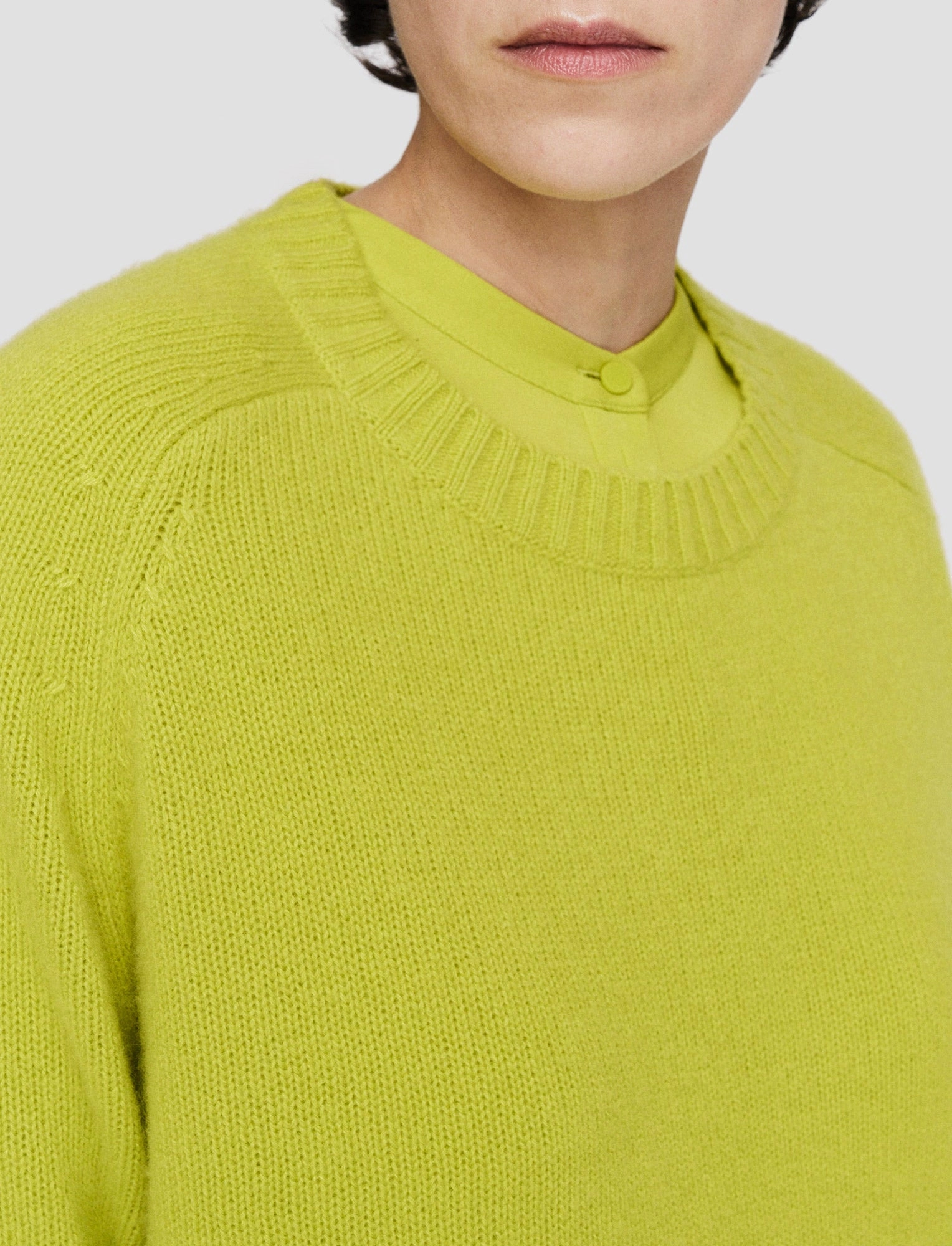UV Protection Fabric Open Cashmere Round Neck Jumper