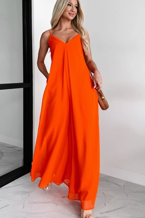 Take The Chance Wide Leg Jumpsuit (Red) Shopping Athlete