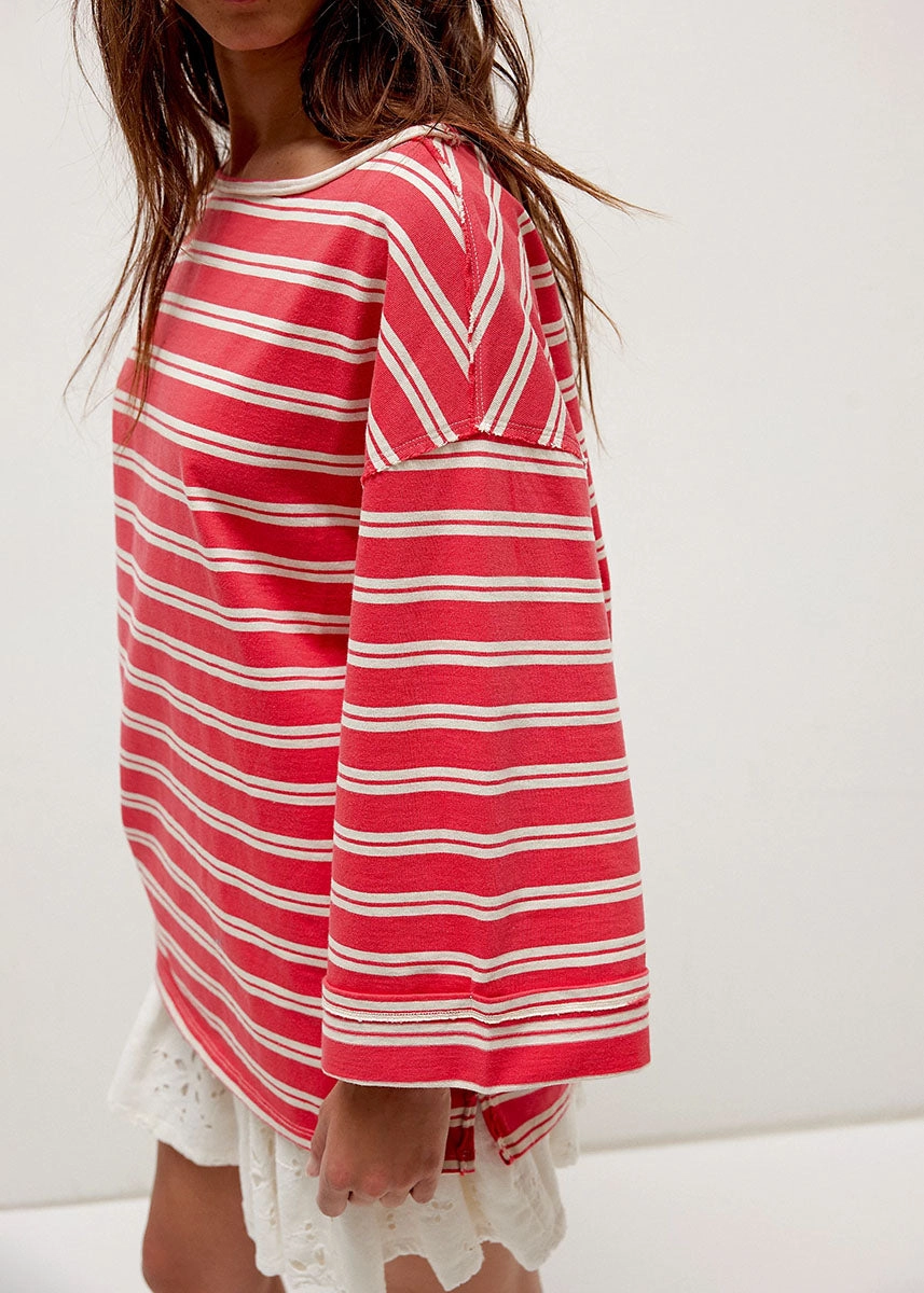 ButtonDownCollar C'est La Vie Tee - Red Combo