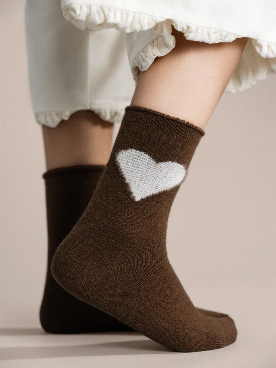 LOVE CASHMERE CREW SOCK Reflective details Cold Weather