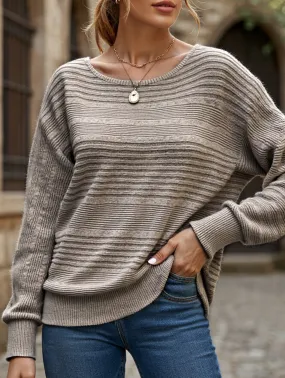 Durable Interlock Stitch SOLID COLOR CREW NECK PATCHWORK PULLOVER TOP