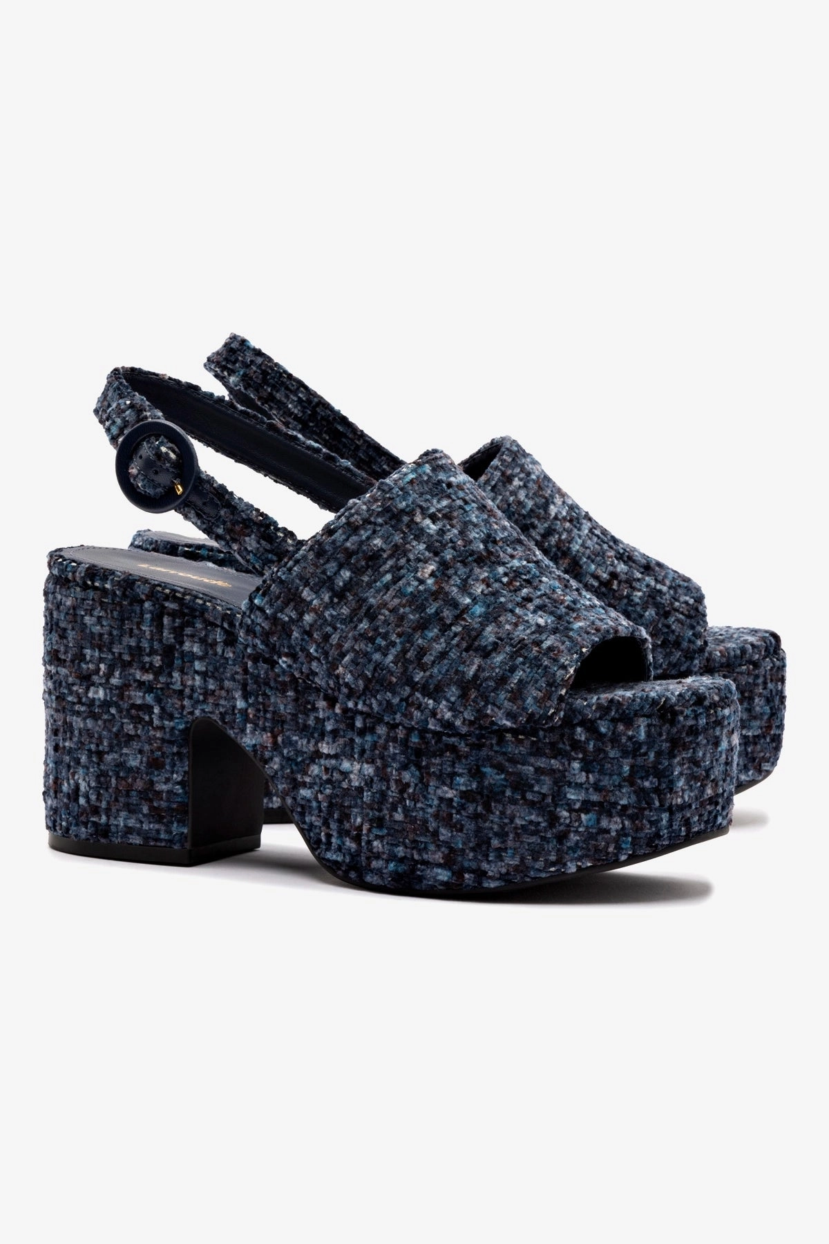 Miso Platform Sandal In Midnight Velvet Street Casual Flexible Flip-flops