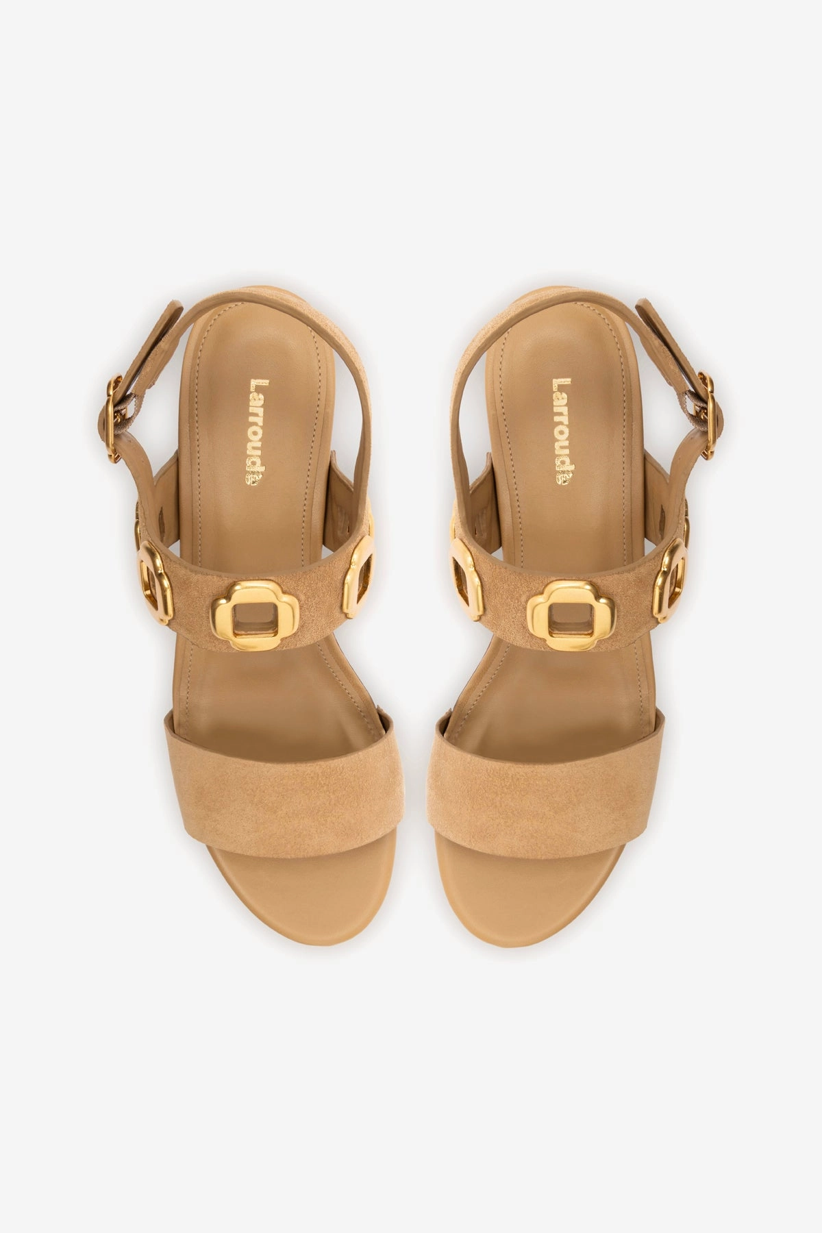 Miso Wooden Platform Sandal In Peanut Suede Strap Design Everyday