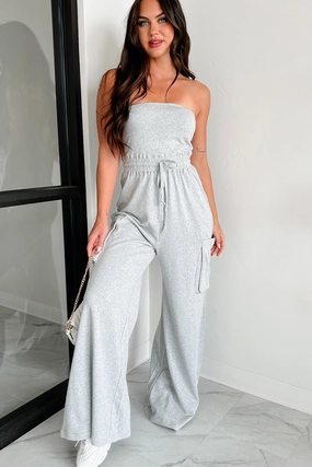 Eco Home Comfortable Places Strapless Jumpsuit (Heather Grey)