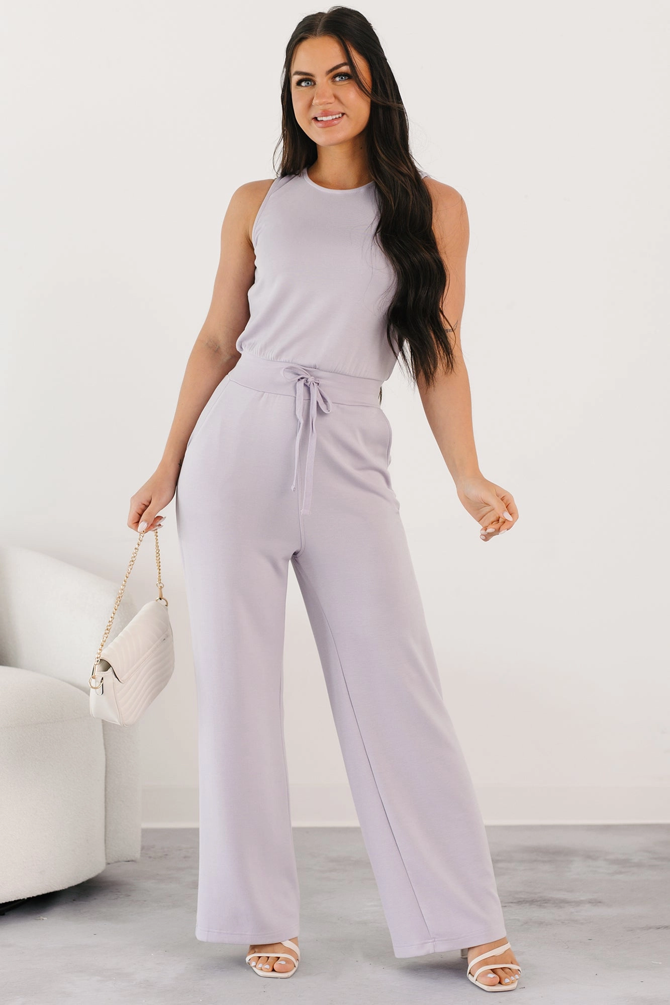 Laid-Back Livin Sleeveless Jumpsuit (Lilac) Everyday Charming