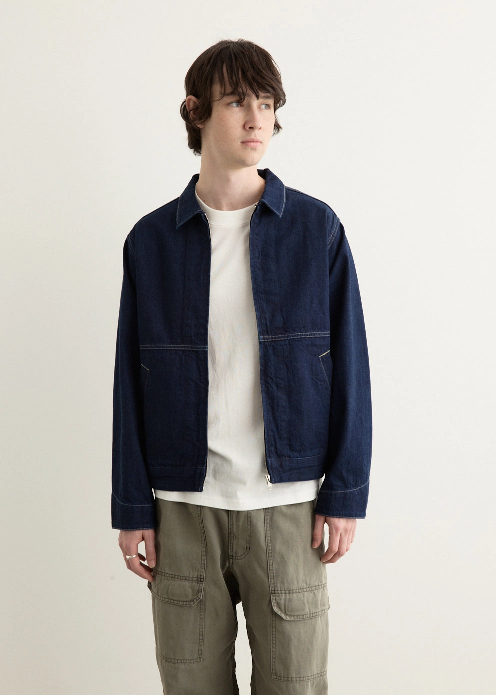 Neutral Loose Casual Style Japanese Slub Denim Jacket