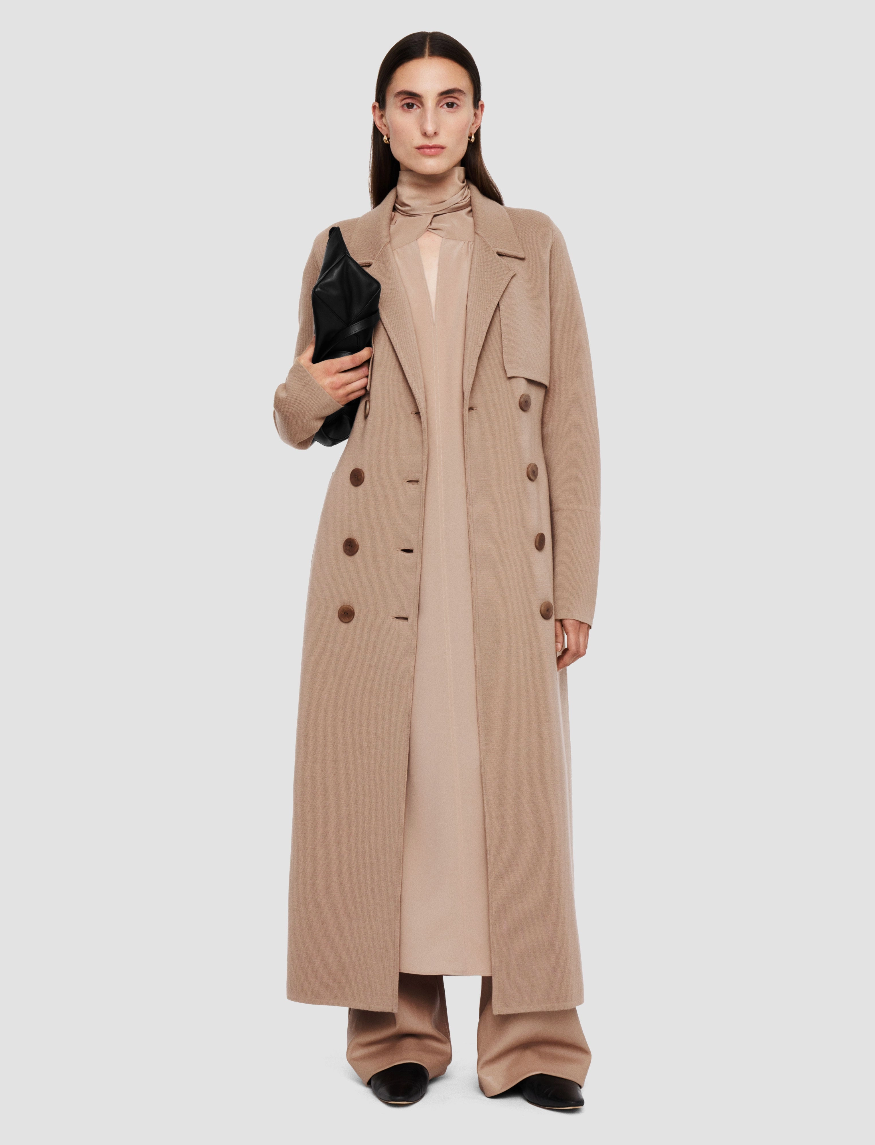 understated look Milano Knit Wool Coat
