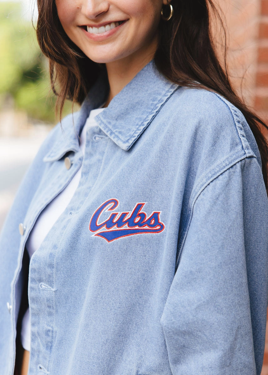 Softshell Fabric Tear Resistant Material Cubs Denim Patch Jacket