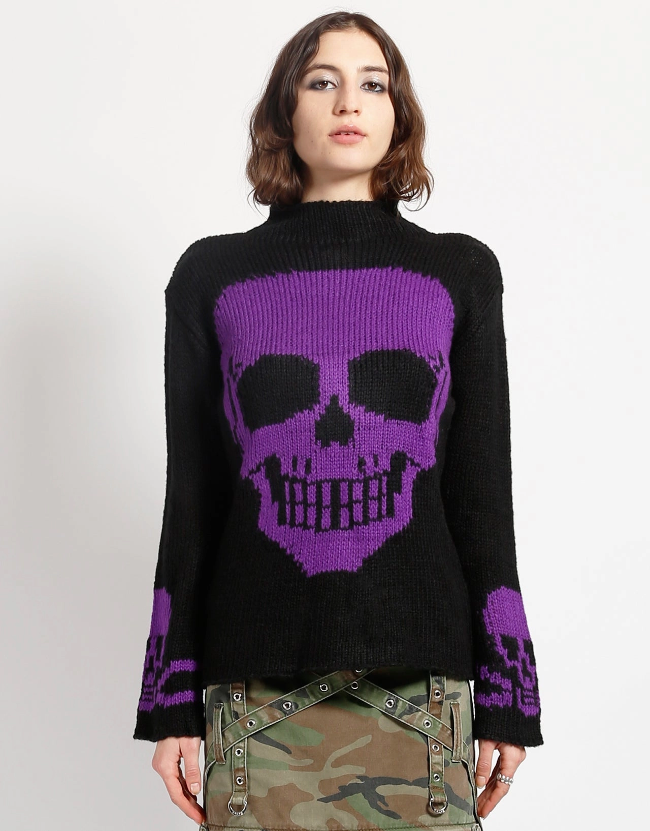 VentilatedMesh SKULL SWEATER PURPLE SKULL