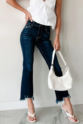 Shauna High Rise Straight Slim Risen Jeans (Dark) Neutral Choice