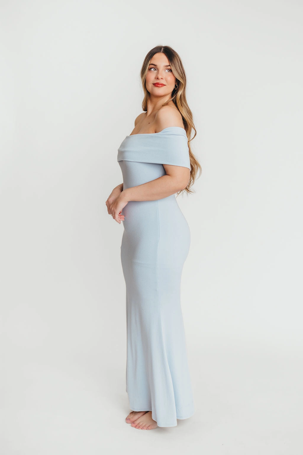 Monroe Maxi Dress in Blue - Bump Friendly Event Safe