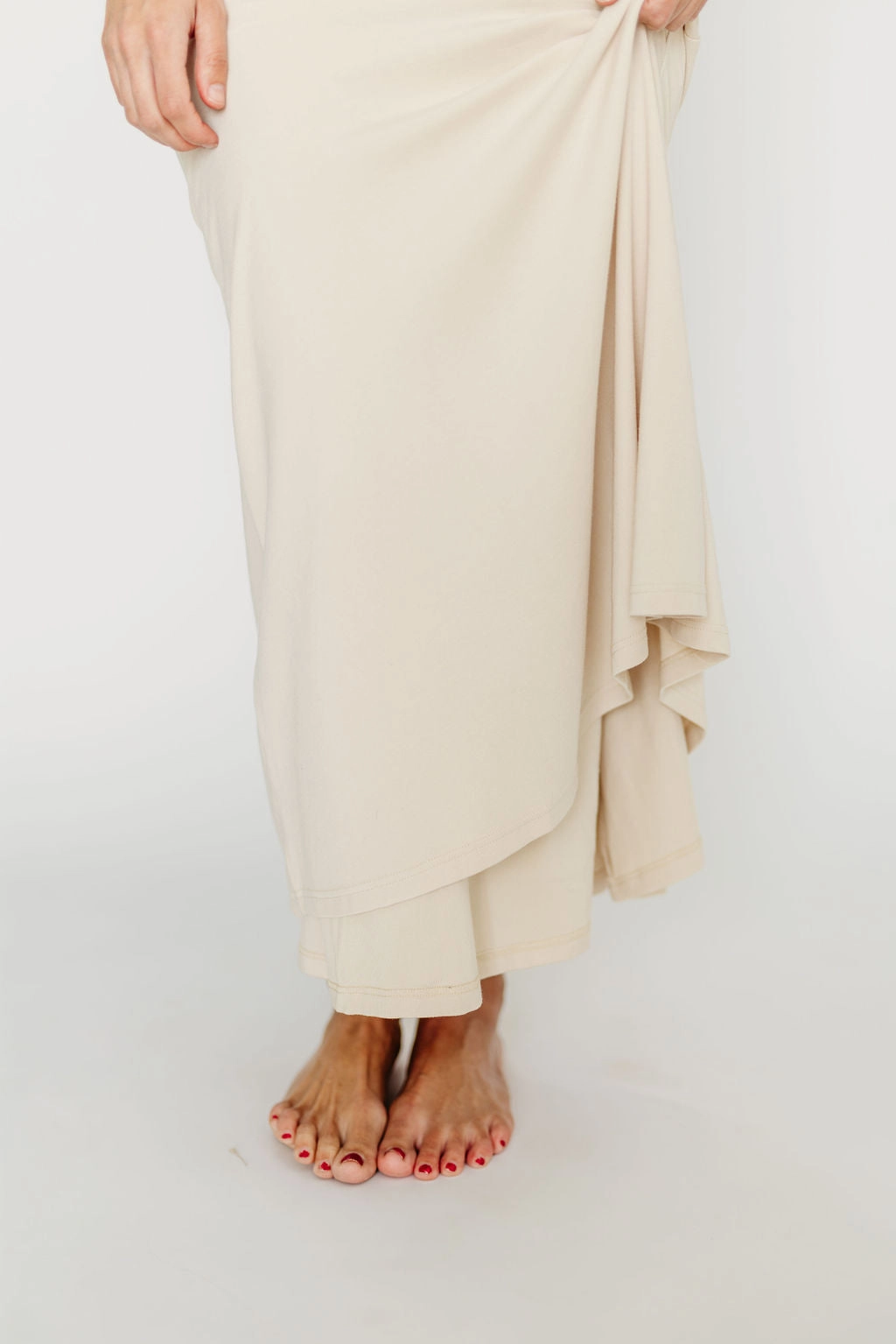 Monroe Maxi Dress in Ivory - Bump Friendly Linen Vibe