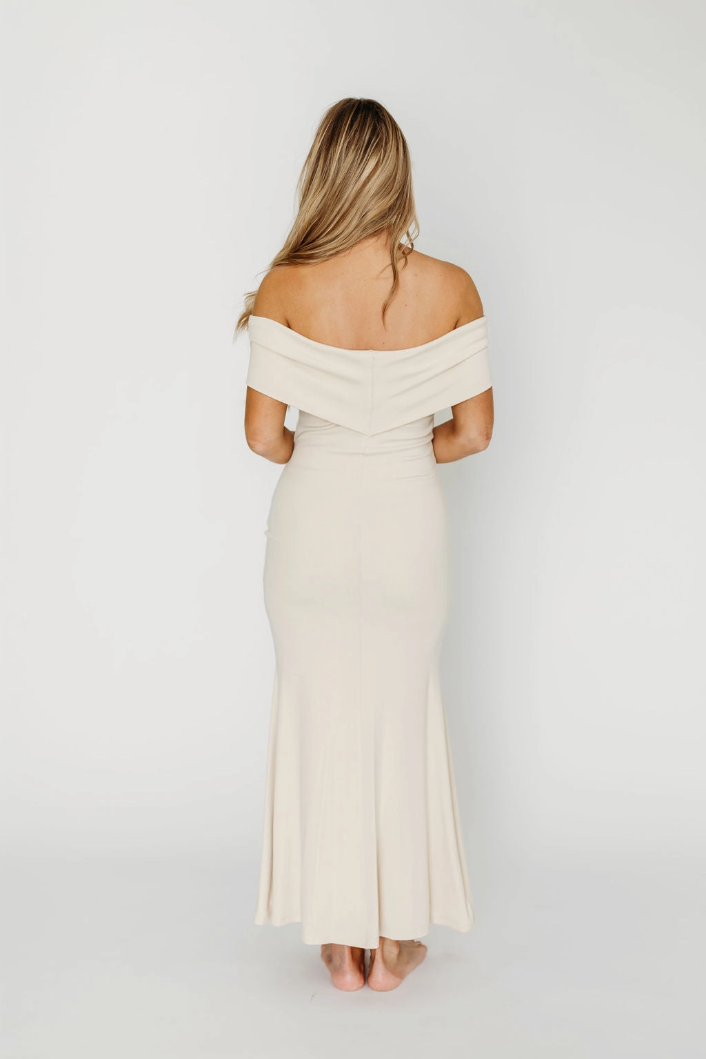 Youthful Mood Chill Base Monroe Maxi Dress in Ivory - Bump Friendly