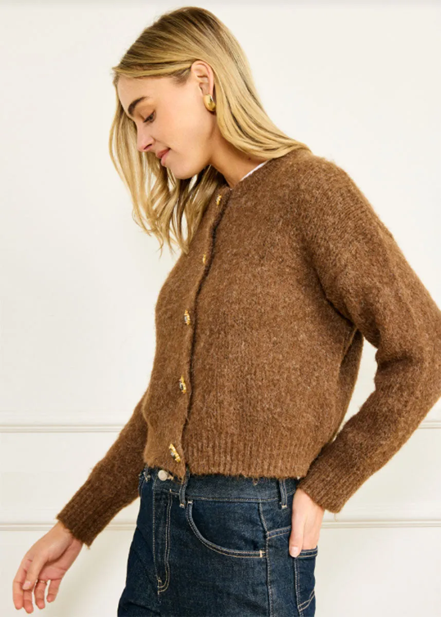 Comfort Knitwear Heathered Effect Morgan Cardigan - Brown