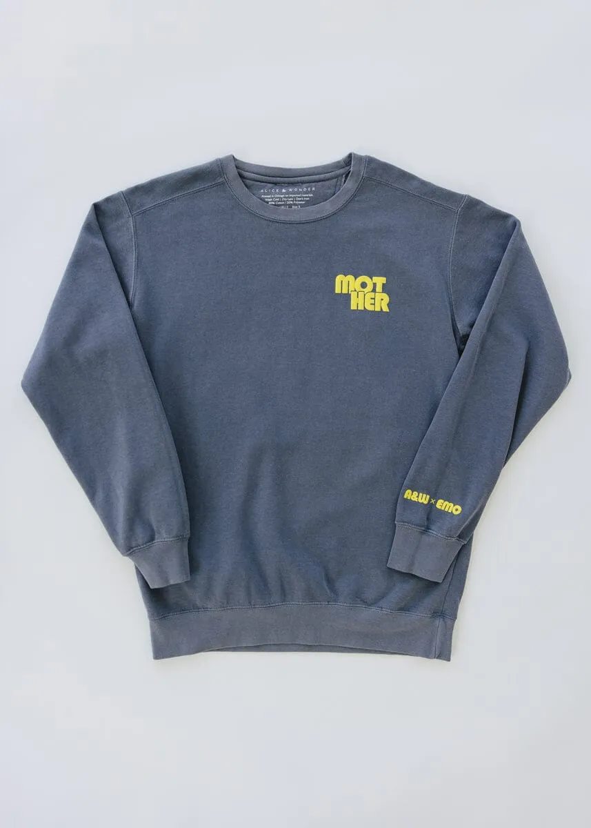 Mother Garment-Dyed Crewneck Comfy Winter Wear Breathable mesh lining