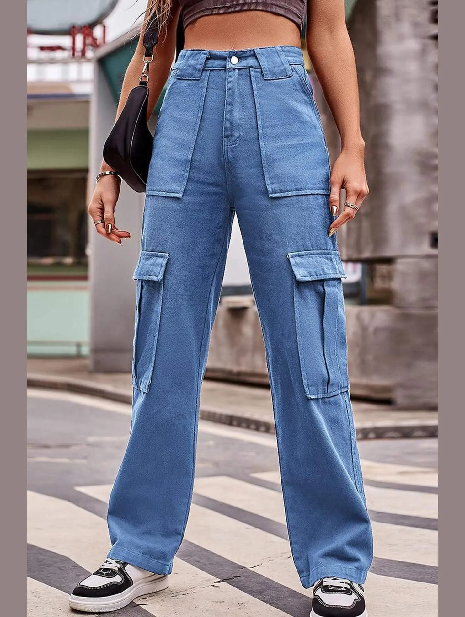 MULTI POCKET CASUAL DENIM PANTS ComfortFit Quick-Dry Fabric