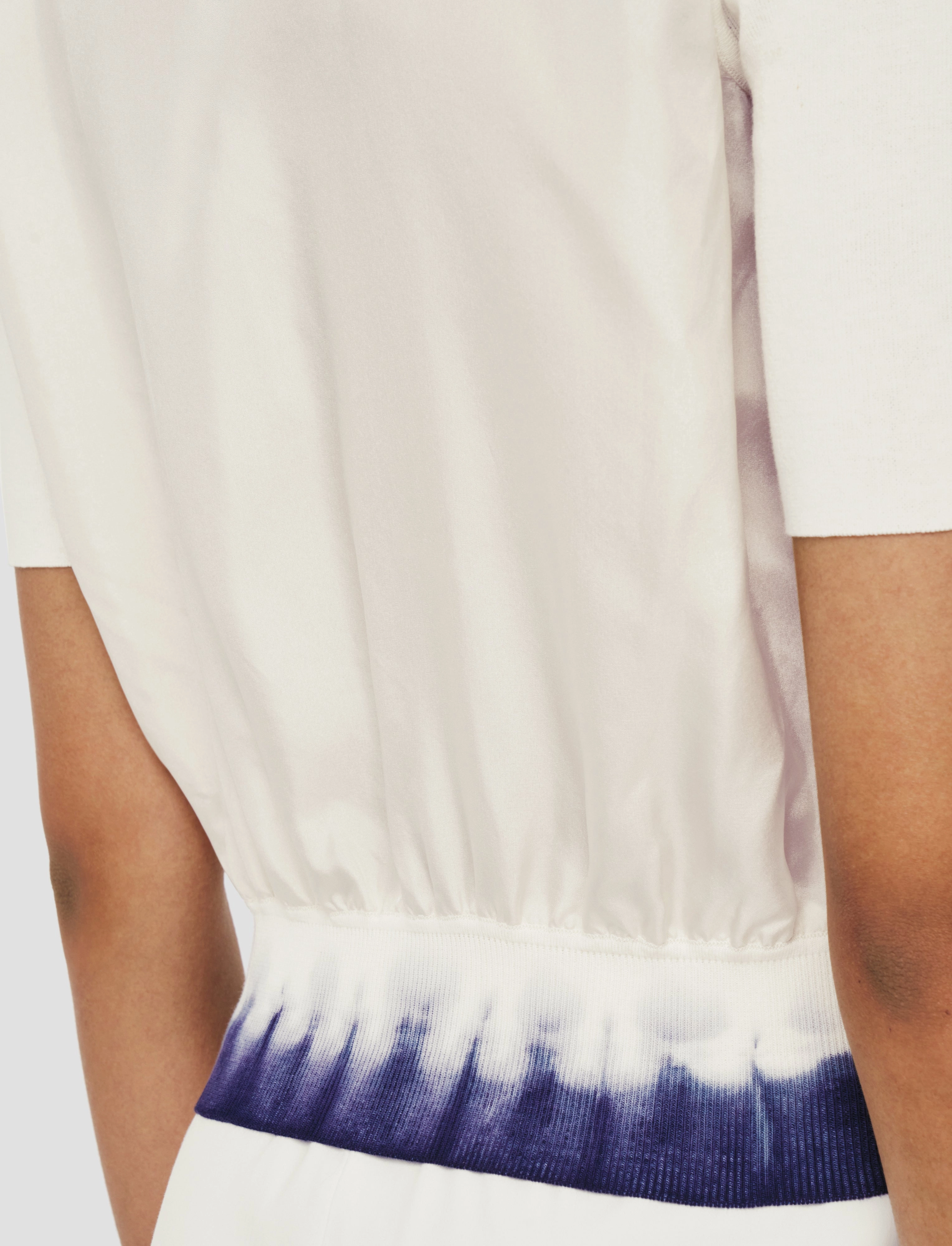 Silk Cotton Knit Cardigan Bamboo Fiber Blend