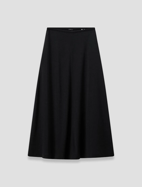 Wool Jersey Maxi Skirt Recycled Polyester Thread Quiet Tone