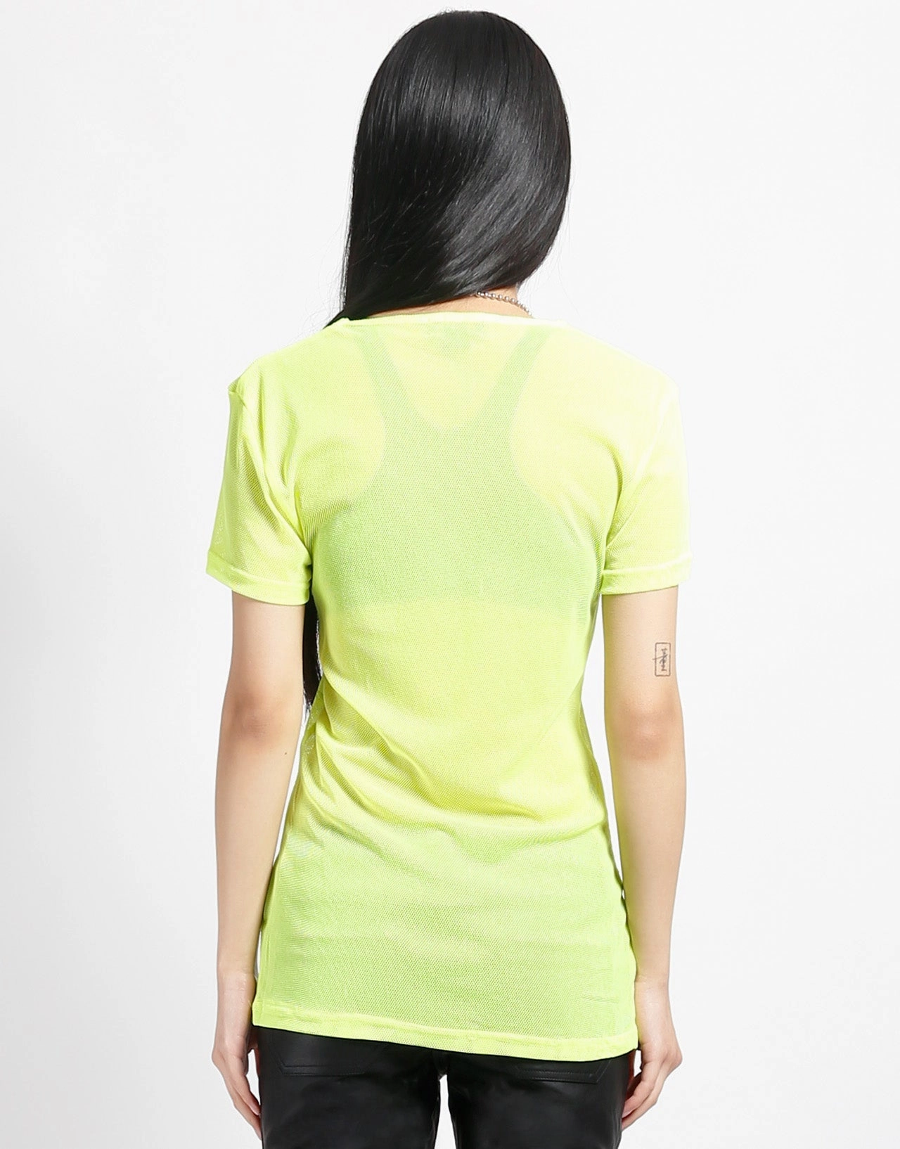 VNeck Style SHORT SLEEVE FISHNET LIME