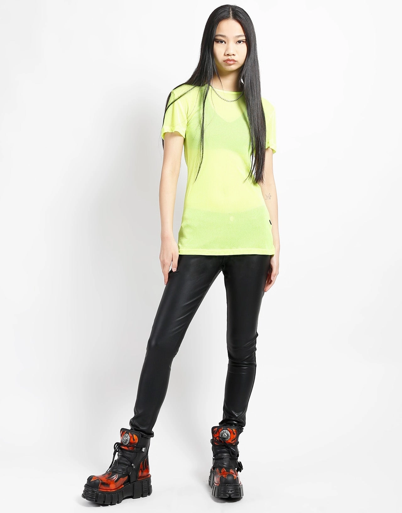 Flexible Knit Fabric SHORT SLEEVE FISHNET LIME