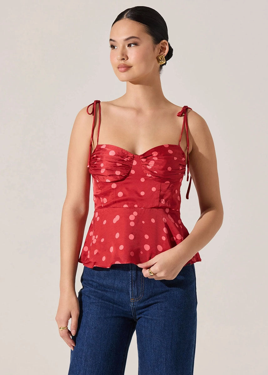 Selina Top - Red Polka Dot LightweightLayeringSystem
