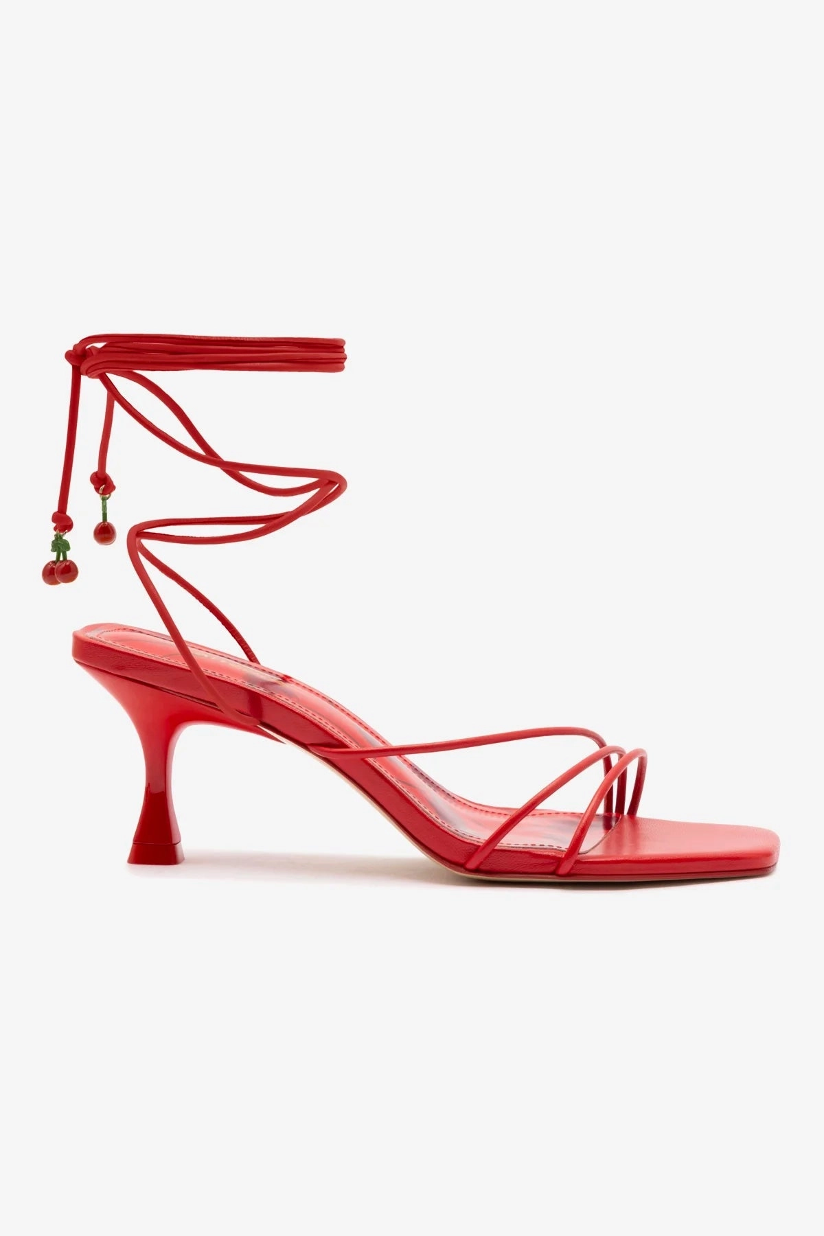 Nadia Sandal In Scarlet Leather Rope Knot
