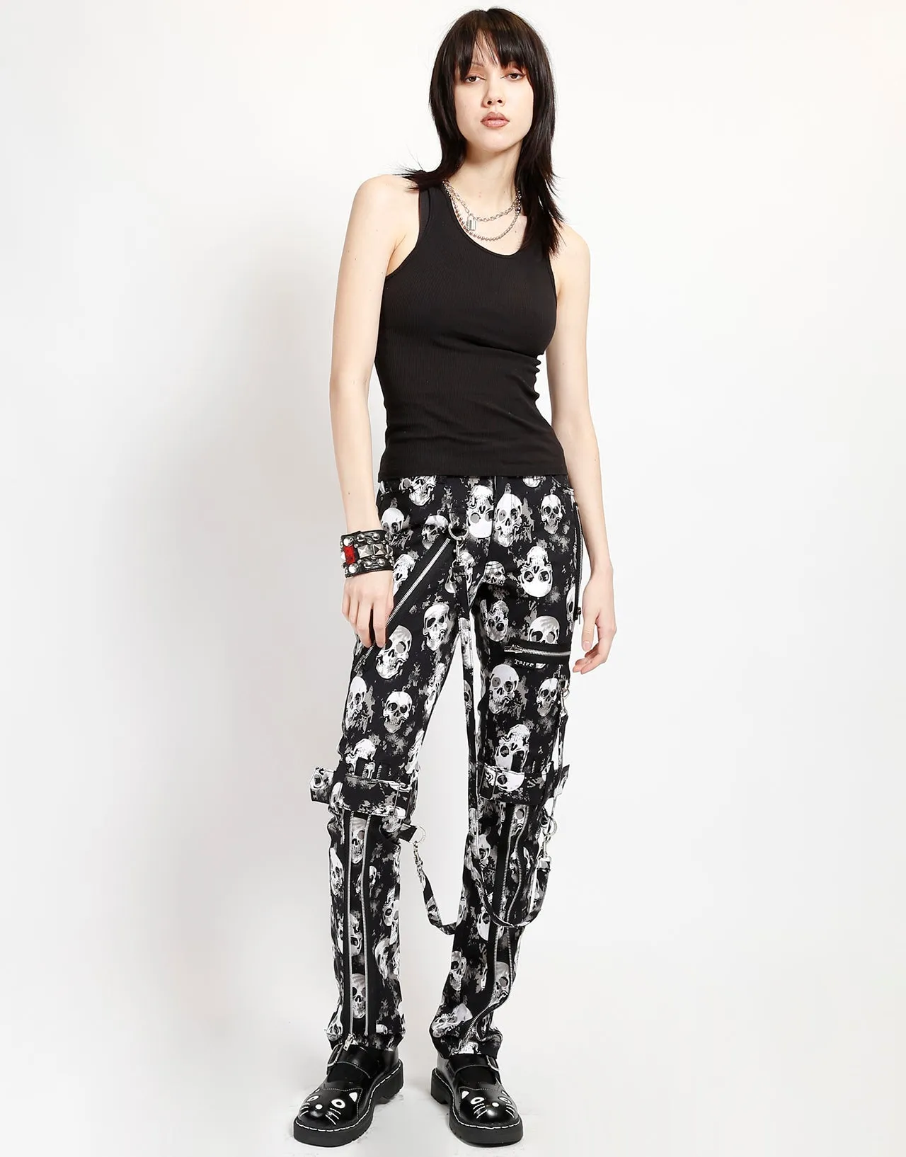 BONDAGE PANT SKULL Flattering Fit