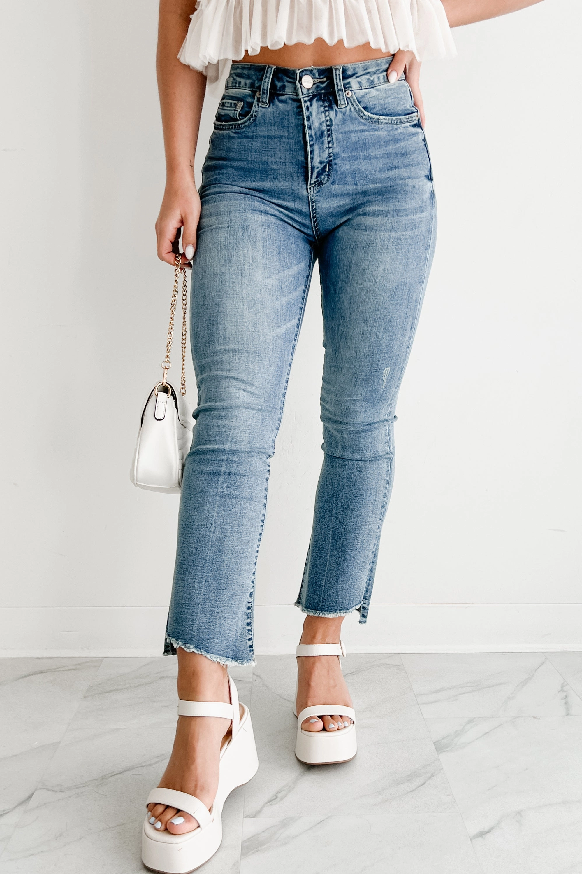 Benedict Bootcut Mica Denim Jeans (Medium) Travel Outfit