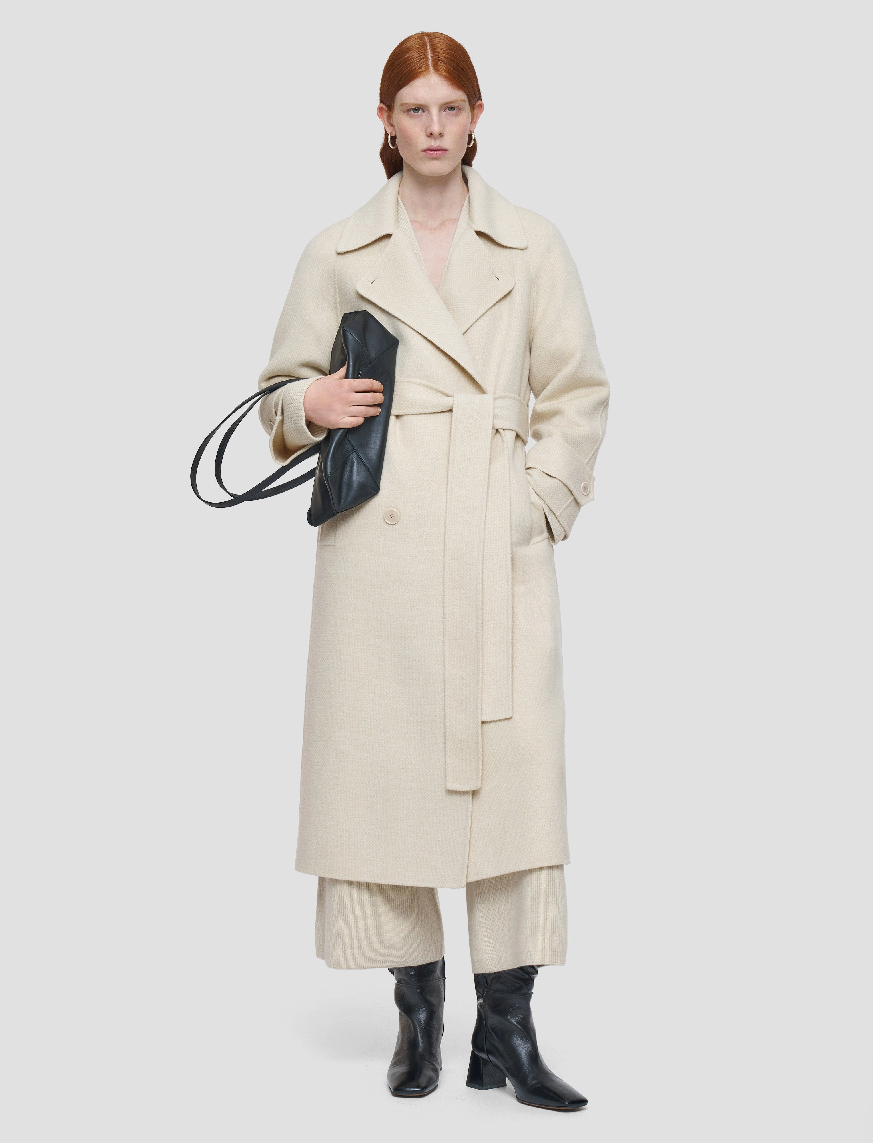 Light Activated Cooling Navarre Linear Double Face Wool Coat