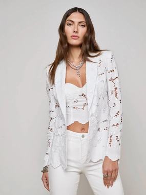 Clementine Lace Blazer White Outdoor Fashion