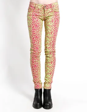 NEON LEOPARD PRINT SKINNY - LIME Soft Brush Lining