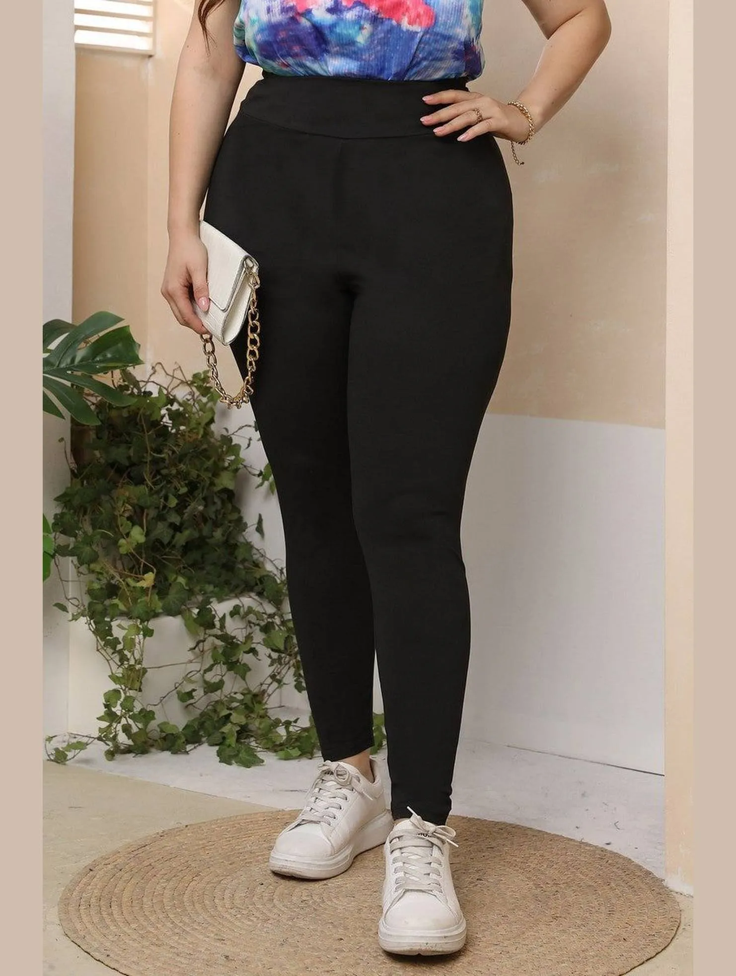 Breathable Design Wool blend WOMEN PLUS SIZE ELASTIC WAIST LONG PANTS
