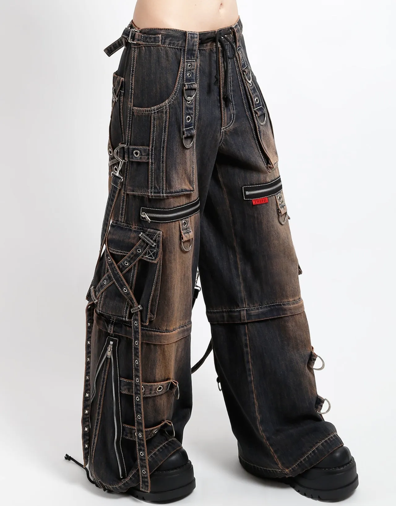 Temperature Regulating Soft Brushed Lining X-STRAP PANT DIRTY WASH BLUE DENIM