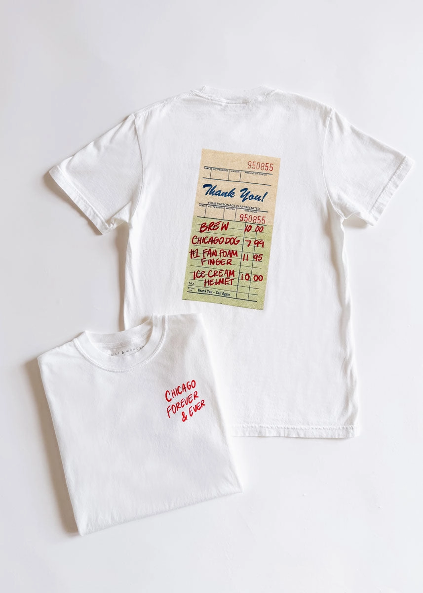 Tagless Neckline Design OversizedSilhouette Game Day Receipt Tee