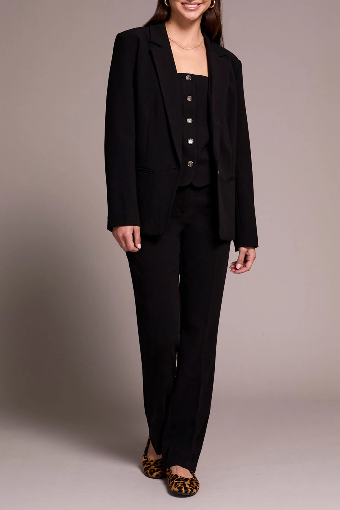 Tribal Lined Blazer in Black Calm Day Fit