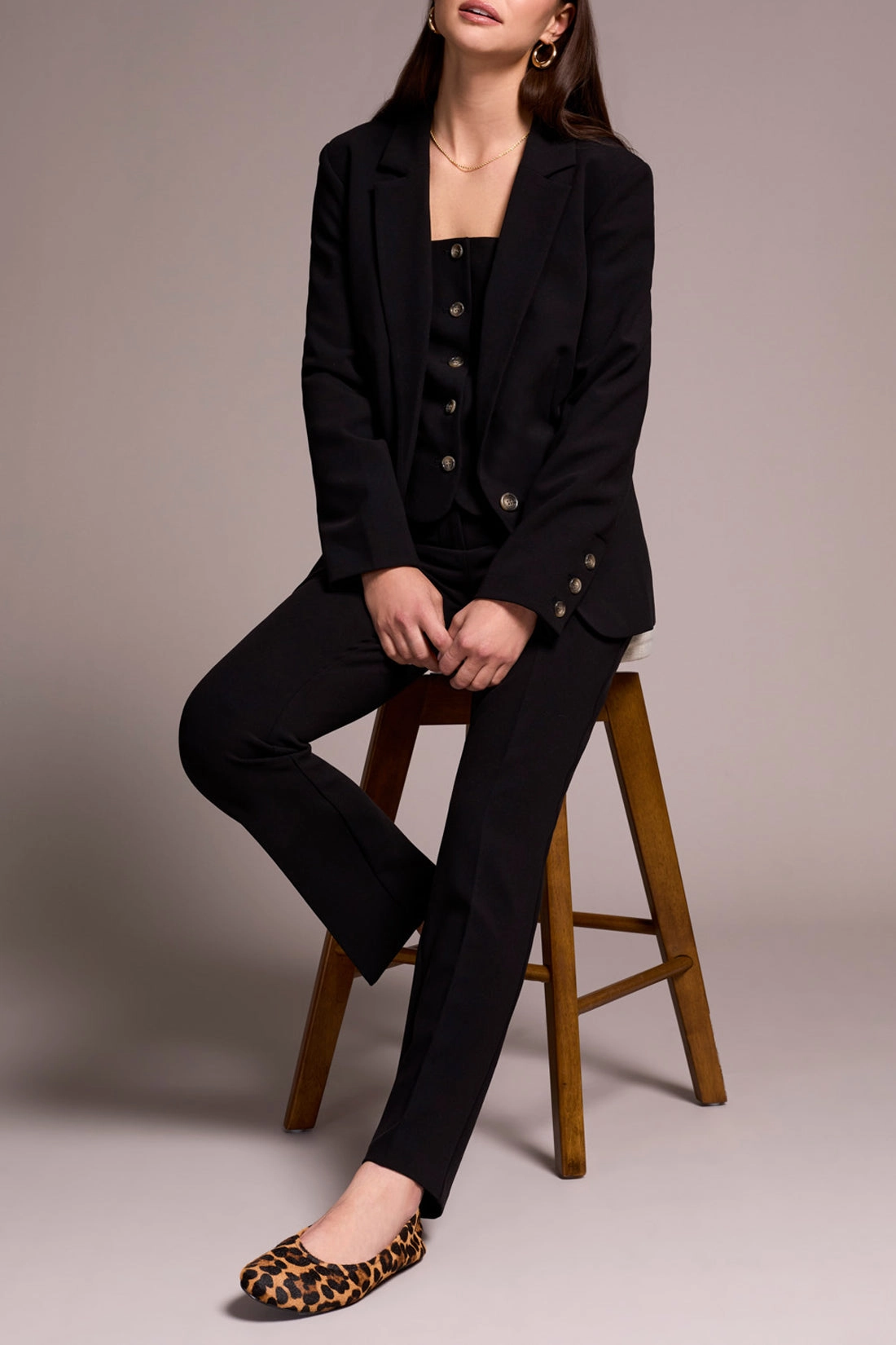 Water Repellent Finish Weather Proof Tribal Lined Blazer in Black