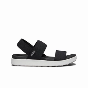 Women's Elle Backstrap Sandal  |  Black Contoured Heel Support Sidewalk Ready