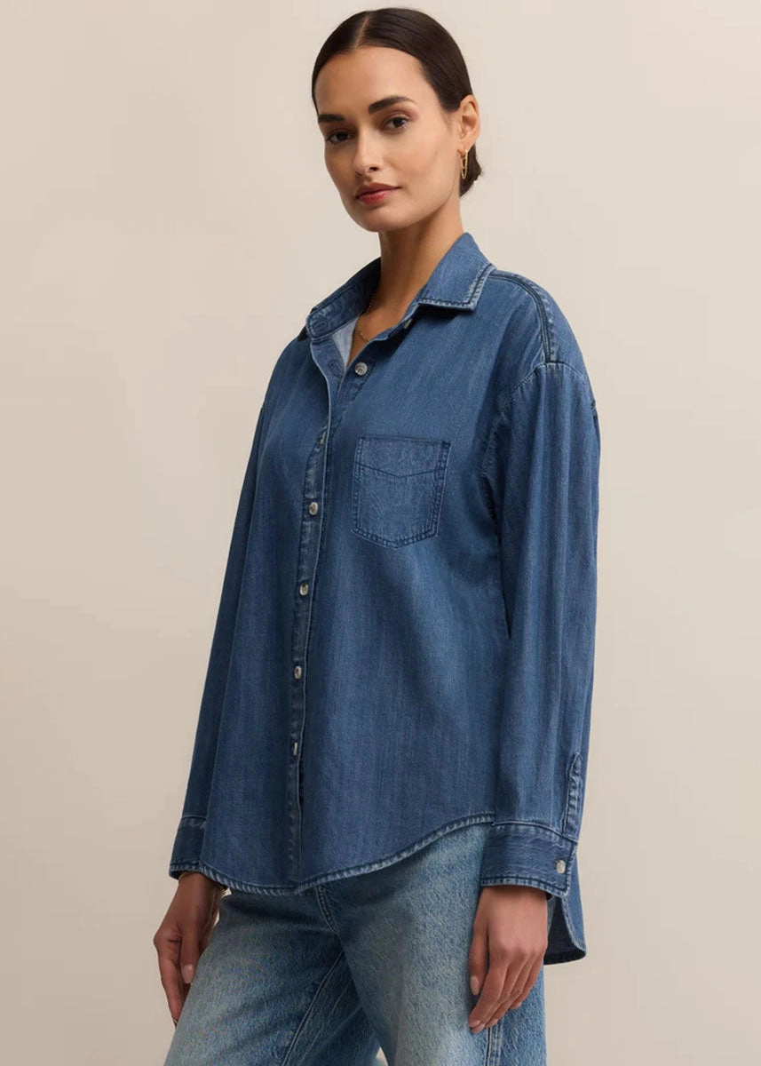 RecycledPolyesterBlend Atwood Denim Shirt - Medium Indigo