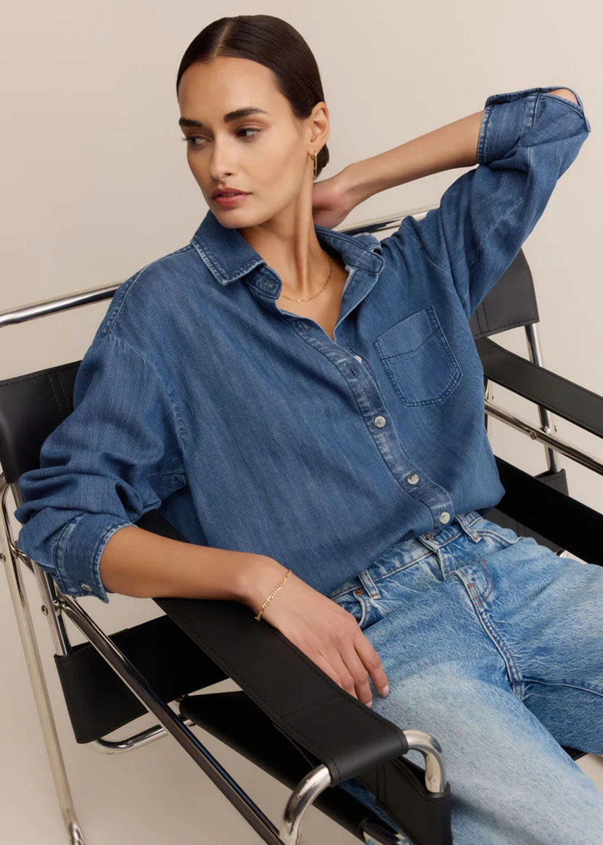 Atwood Denim Shirt - Medium Indigo AntiPillTreatment