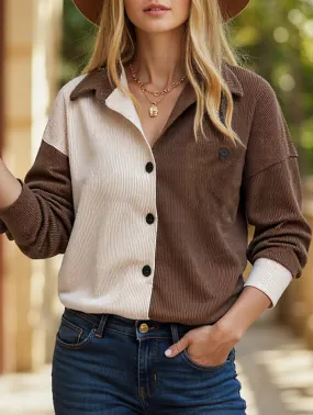 Textured Weave Pattern Four Way Stretch Material Splice color blocking thin coat